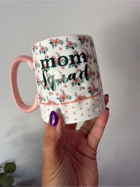 Mom Squad Floral Ceramic Mug - Pink